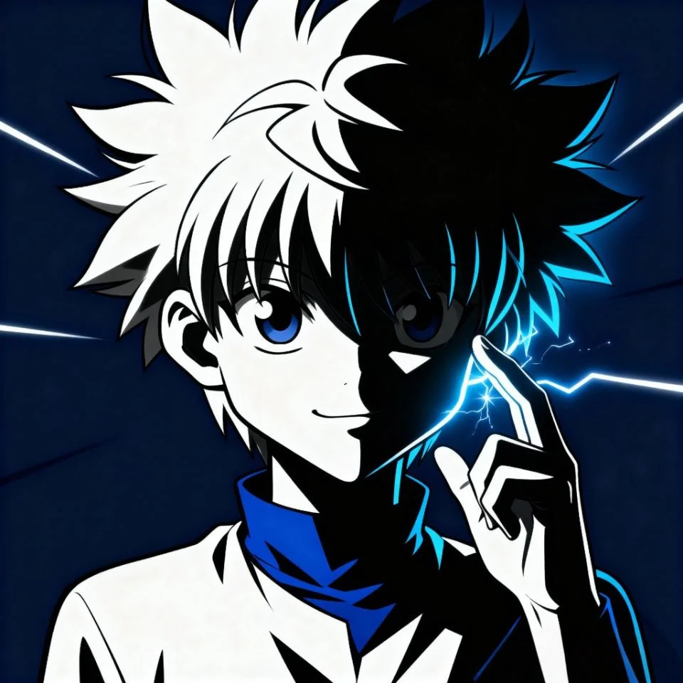 cool-killua-pfp-anime-boy Cool anime boy Killua PFP with confident pose.