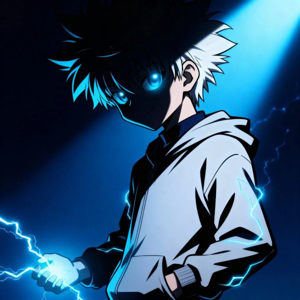 cool-killua-pfp-dark-blue Cool Killua PFP with dark blue filter.
