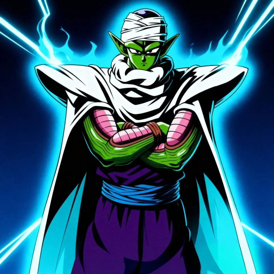 Piccolo PFP with blue glow and energy lines.