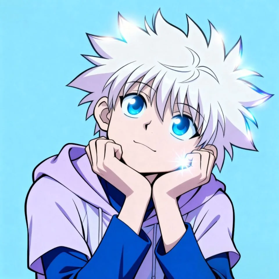 cute-killua-pfp-softlight Soft light cute Killua PFP with glowing background.