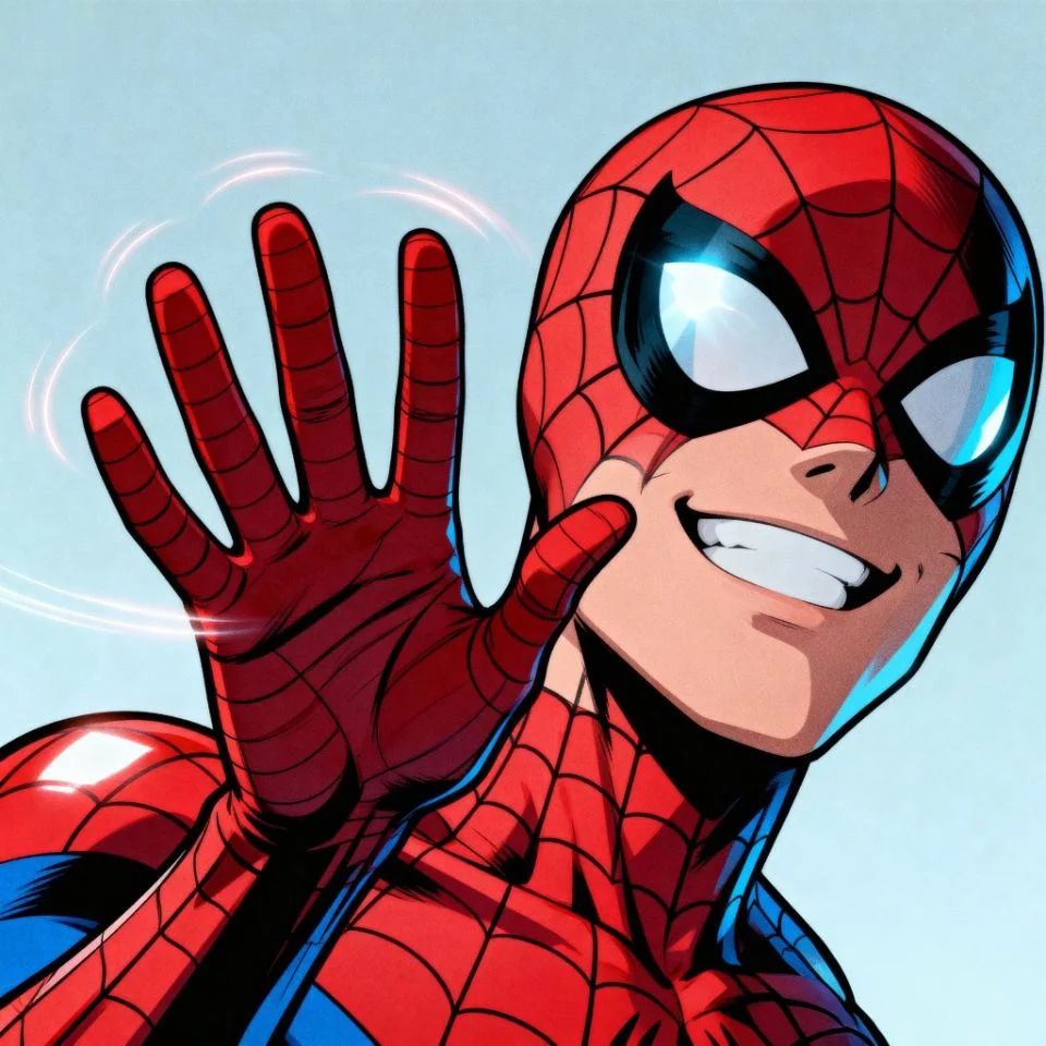 Spider-Man waving cute PFP.