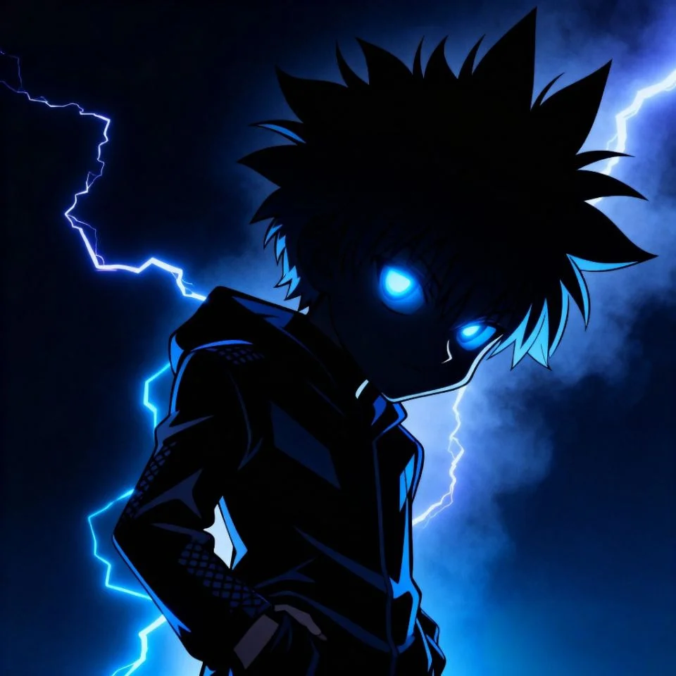 dark-killua-pfp-serious Serious Killua PFP in dark anime tones.
