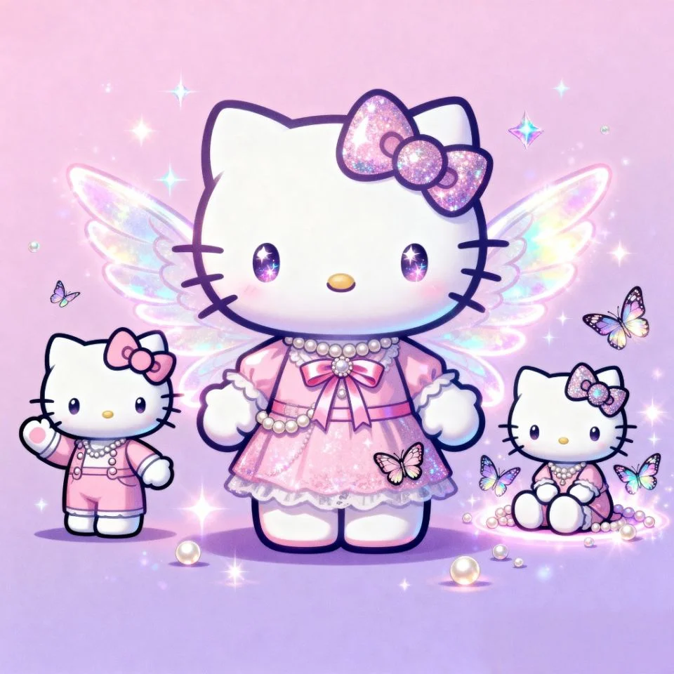 hello-kitty-y2k-butterfly Hello Kitty with butterfly wings and pastel sparkle effect
