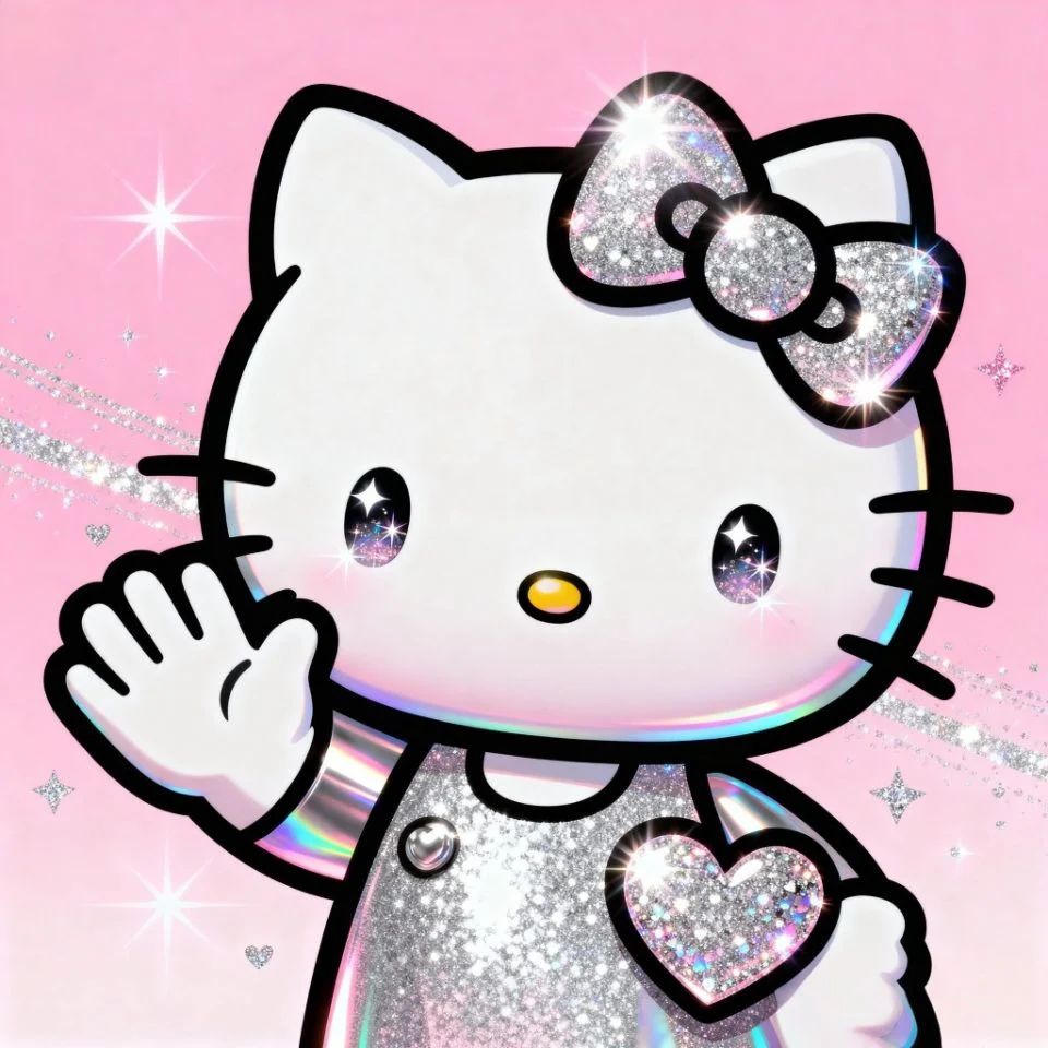 hello-kitty-y2k-glitter Hello Kitty Y2K glitter edit with sparkly pink background