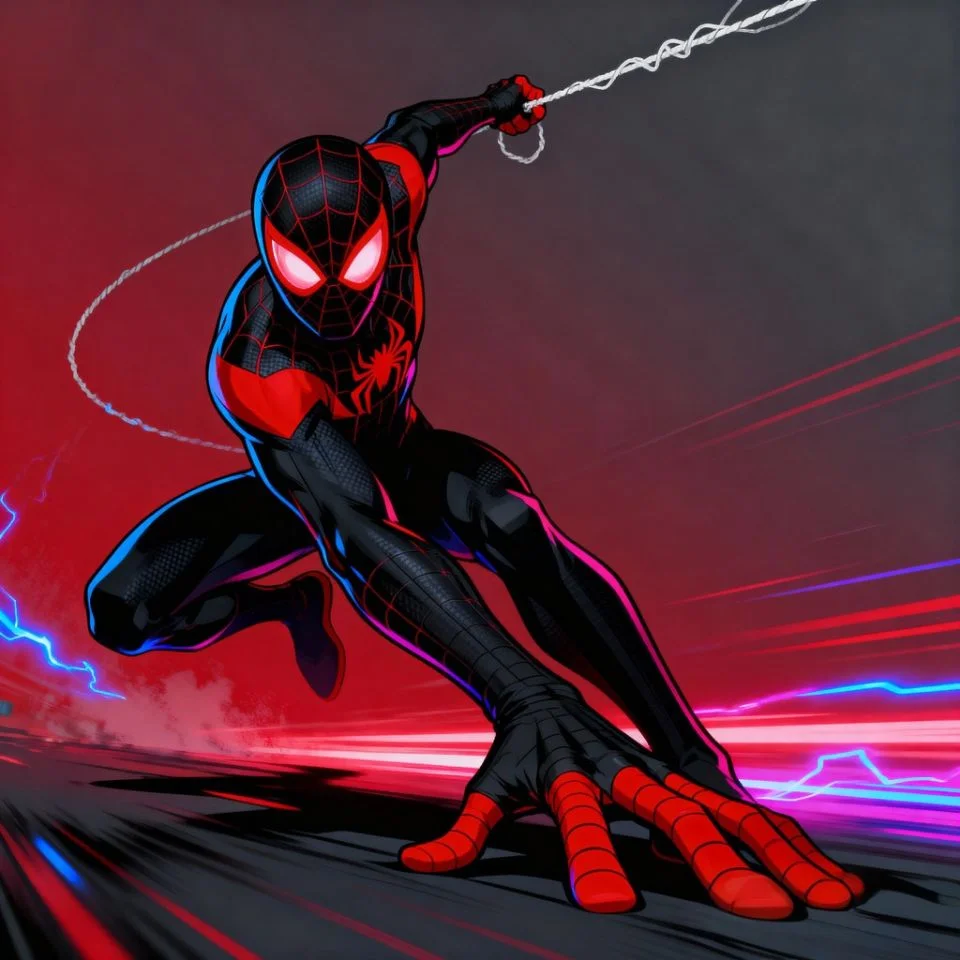Miles Morales Spider-Man action pose PFP.