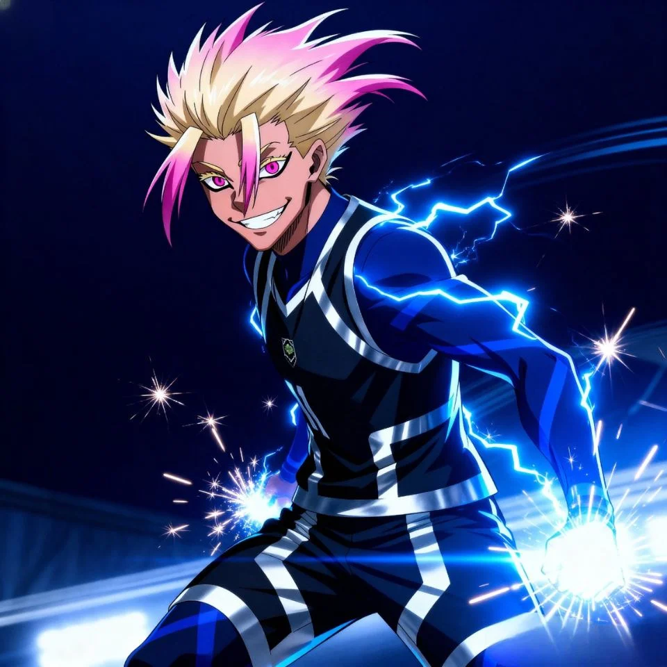 anime style edit of Shidou with spark and motion effect