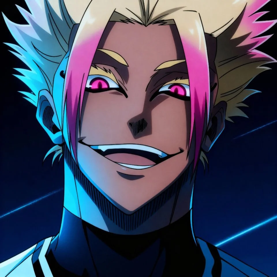 close-up anime portrait of Ryusei Shidou with intense gaze