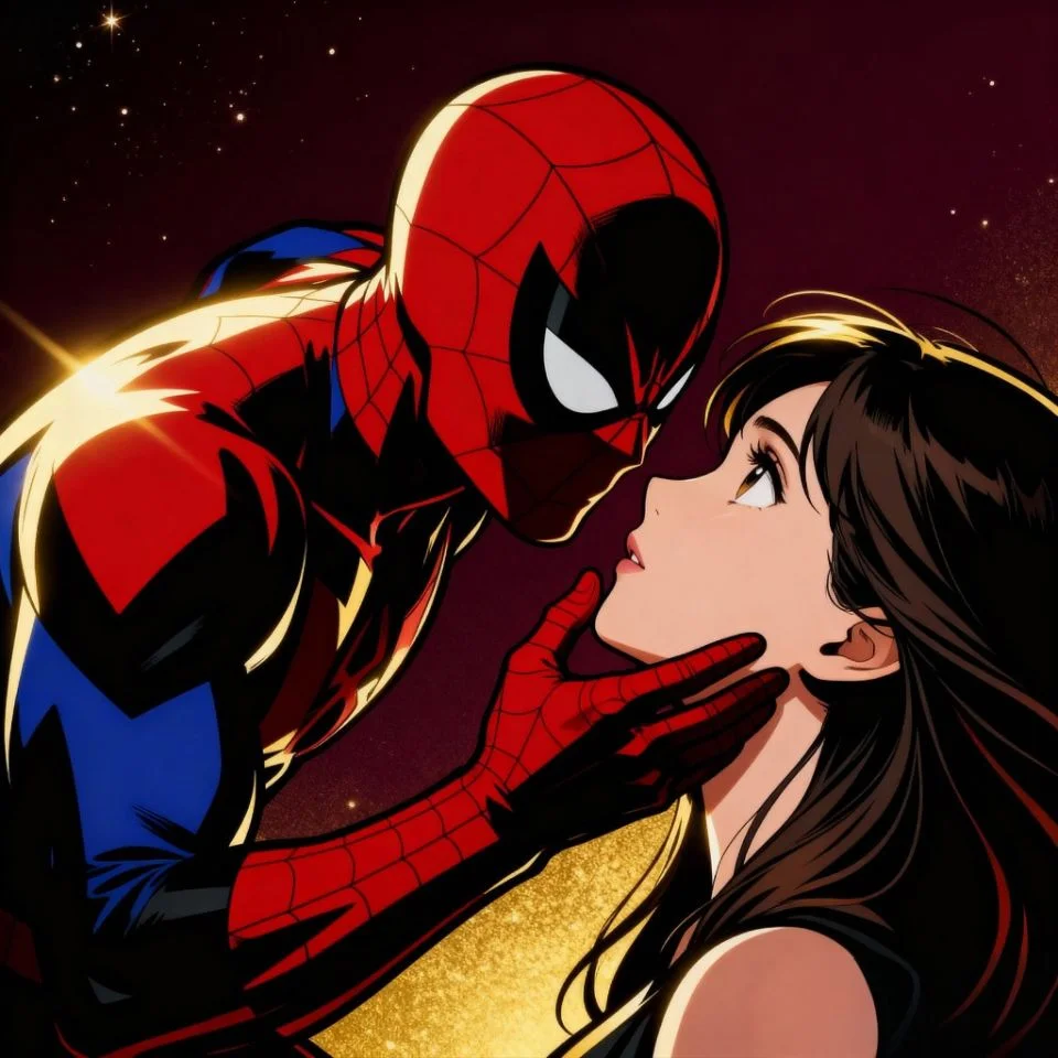 Spider-Man and MJ matching couple PFP.