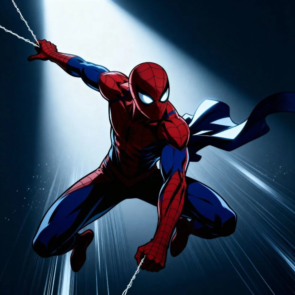 Spider-Man 4K PFP mid-swing detailed motion blur.