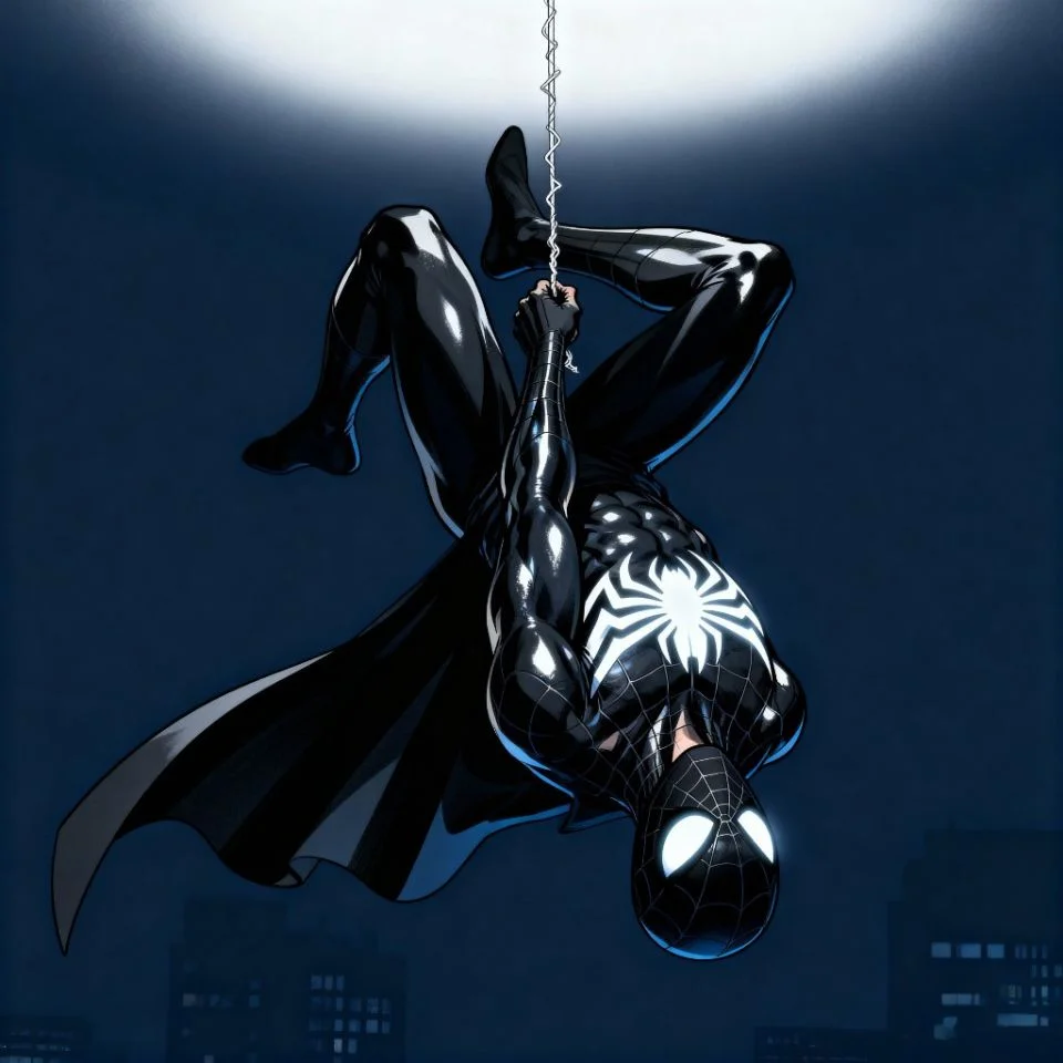 Symbiote Spider-Man upside-down pose PFP.